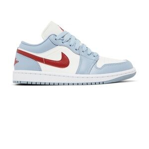 Women's Nike Air Jordan Low in Light Blue and Red